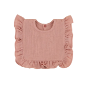 Yếm cho bé hình vuông vải muslin vải xô viền xếp ly thấm hút